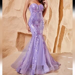New Faeriesty Elegant Tube Mesh Insert Sequin Mermaid Maxi Dress In Medium